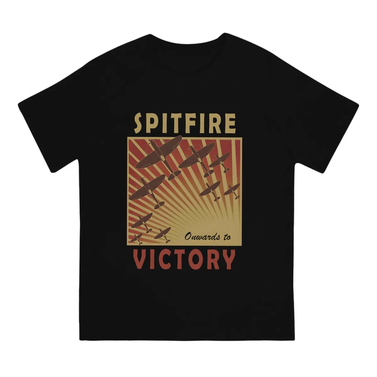 Spitfire Onwards To Victory T-Shirts for Men Air Fighter Casual 100% Cotton Tee Shirt Round Neck Short Sleeve T Shirt Gift Idea