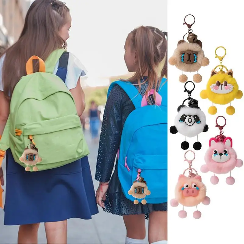 Plush Key Pendant Plush Animal Doll Pendant Keychain Bright Colors Pendant Keyring For Car Keys Bags Backpack Mobile Phone