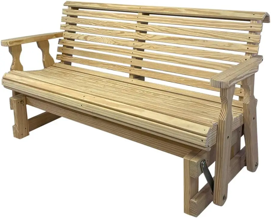 Heavy Duty 800 Lb Roll Back Pressure Treated Porch Glider (4 Foot, Unfinished)   patio furniture