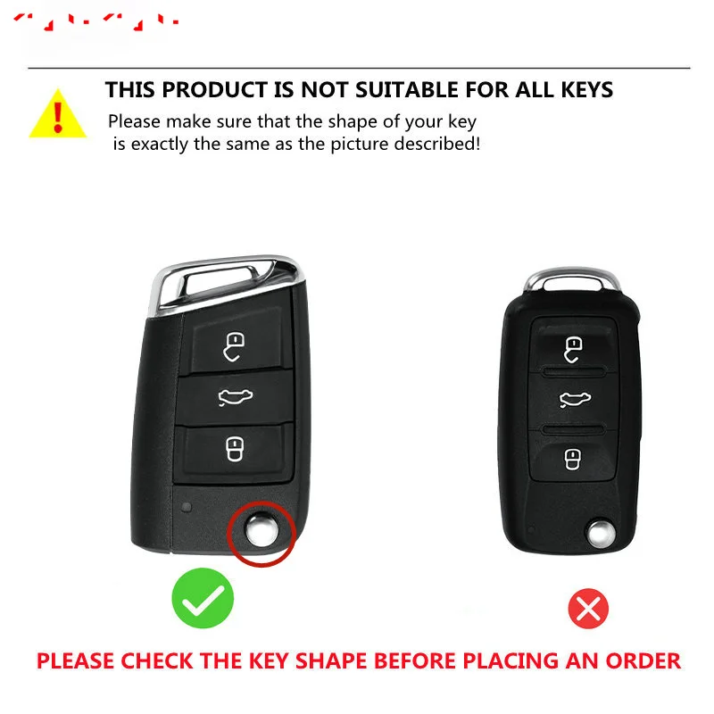 PC Car Key Case Full Cover For VW Volkswagen Golf 7 MK7 Tiguan MK2 3 Buttons Folding Remote Keyless Protection Shell Accessories