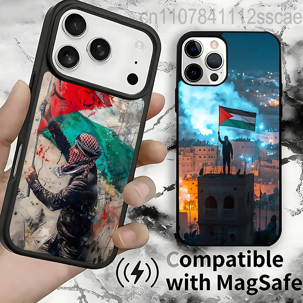 

P-Palestine-es-F-Flag MAP For IPhone 17,16,15,14,13,12,11,Pro,Max,Plus,Mini,SE4,E Protective Magnetic Case Cover
