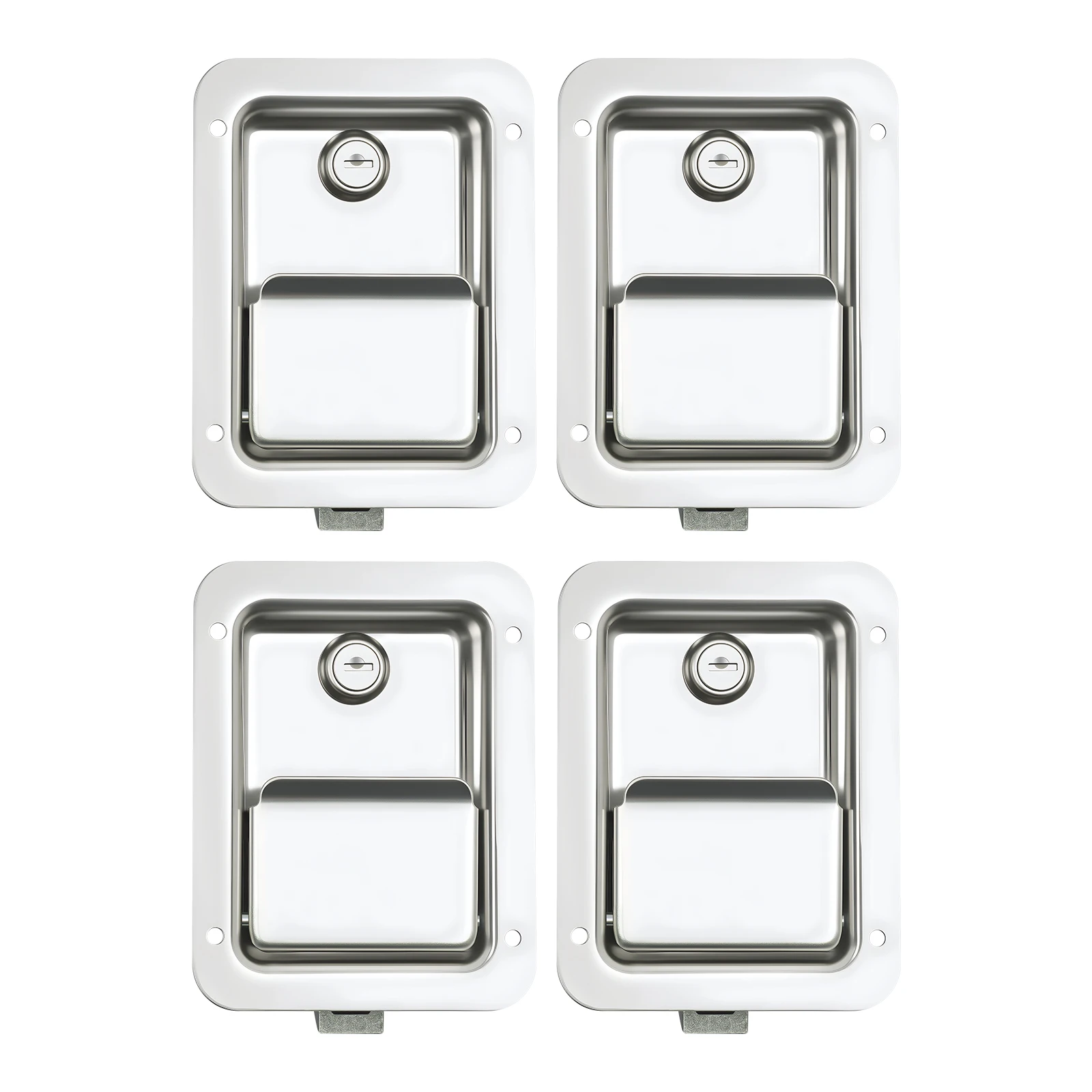 Tool Box Locks 4 PCS, Stainless Steel Door Paddle Handle Latch for Trailer Truck Van, Heavy Duty Toolbox Lock Replacement Set