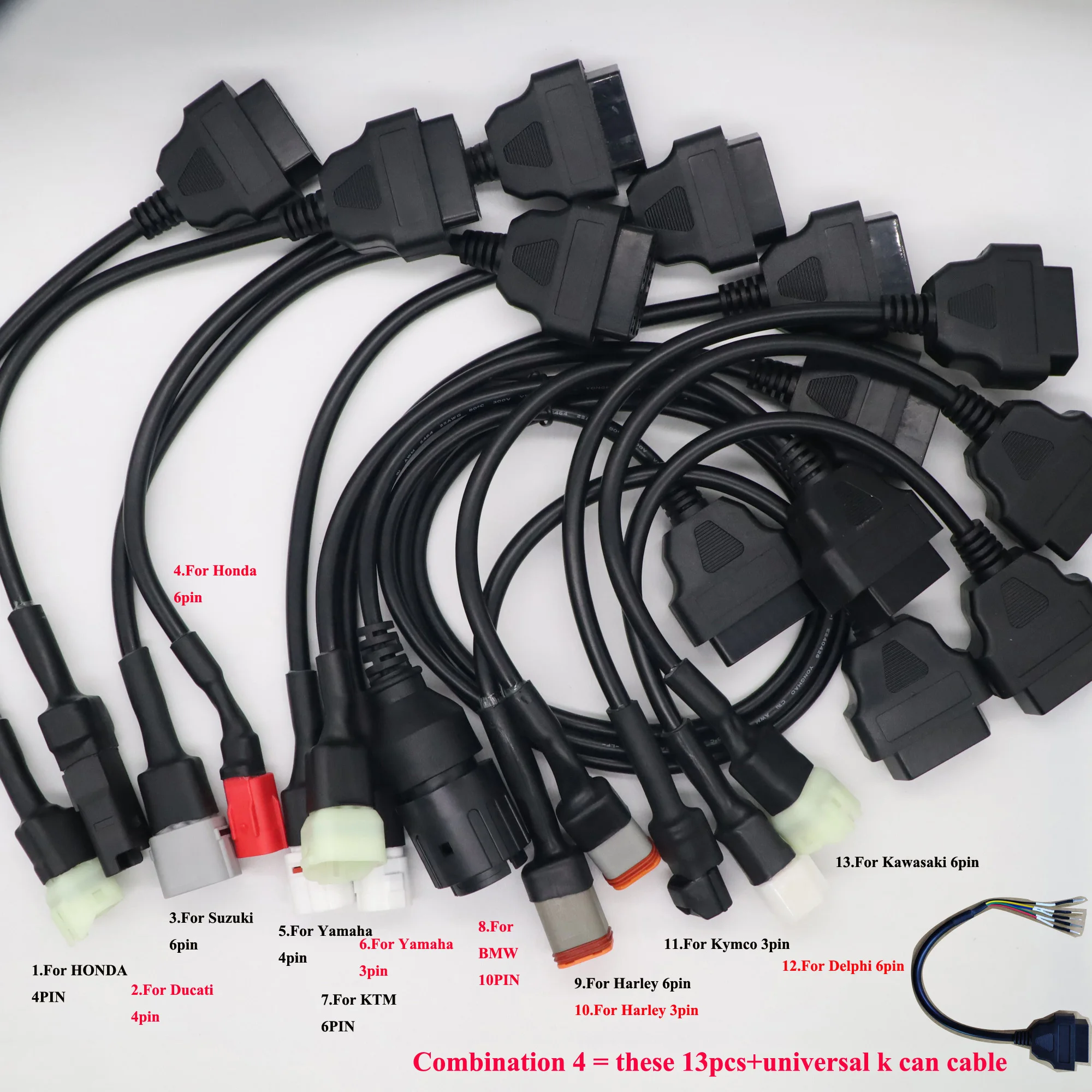 Motorfiets OBD2 Kabel Voor Honda/Suzuki Voor YAMAHA Voor KYMCO Voor BMW Voor Ducadi Voor KTM Motor Diagnostiek Connector adapter