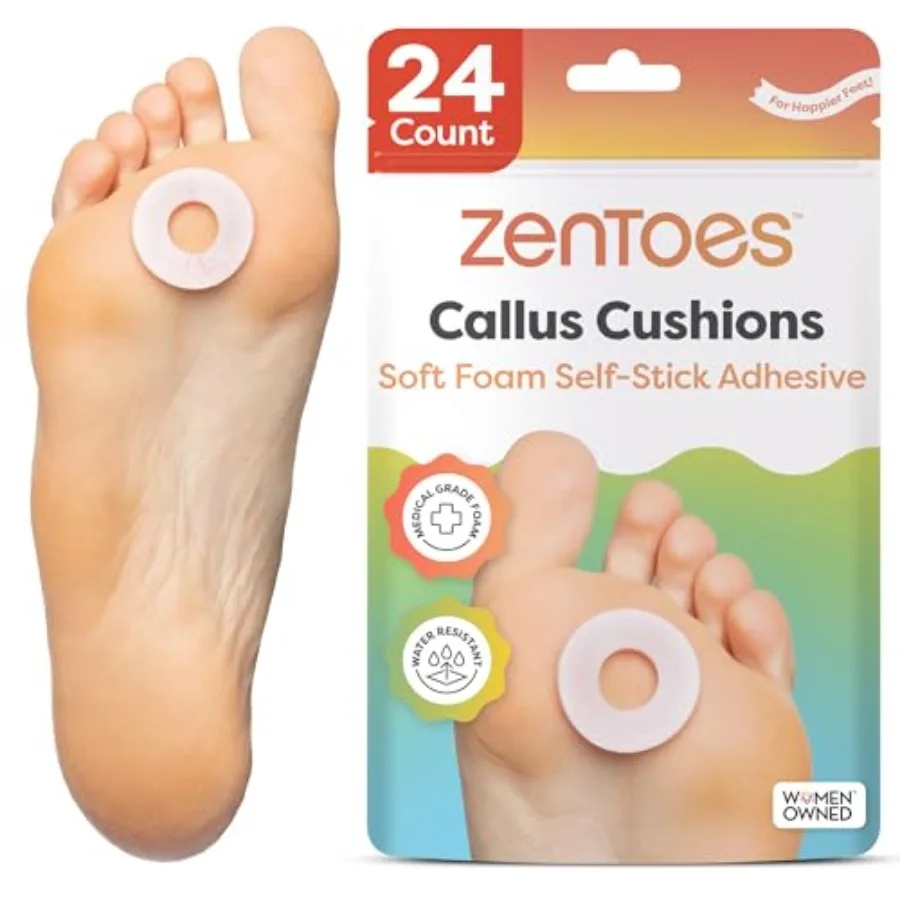 

Callus Cushions Water-Resistant Self-Stick Adhesive Corn Pads Feet, Heel, and Toe Discomfort Relief Soft Foam for Friction Prot
