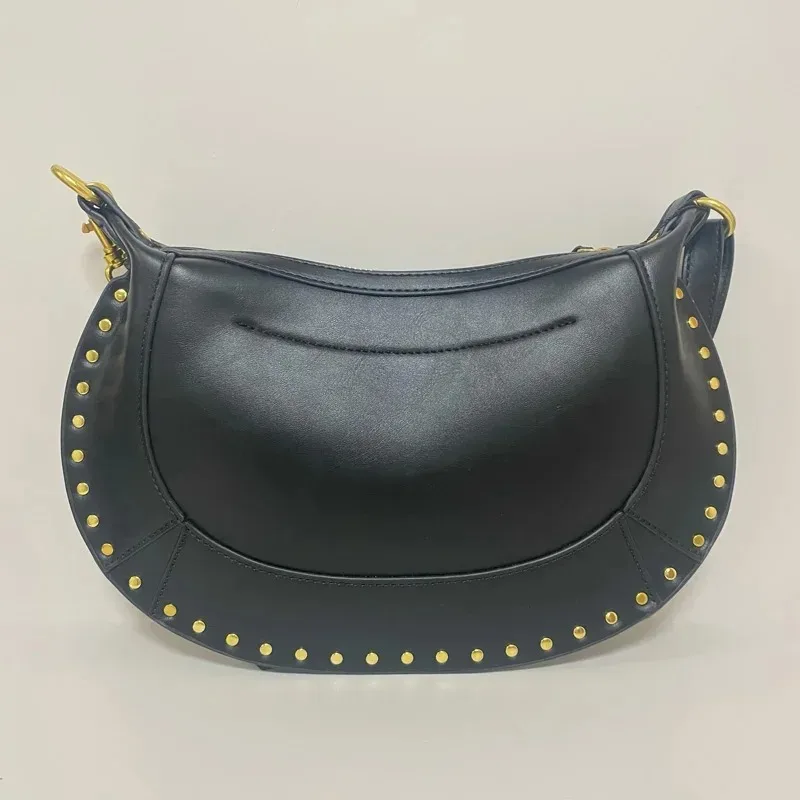 كيس à bandoulière noir riveté pour femmes، حمالات صدر sac sous les، تصميم de luxe retrro pour dames، مجموعة جديدة 2025 #1