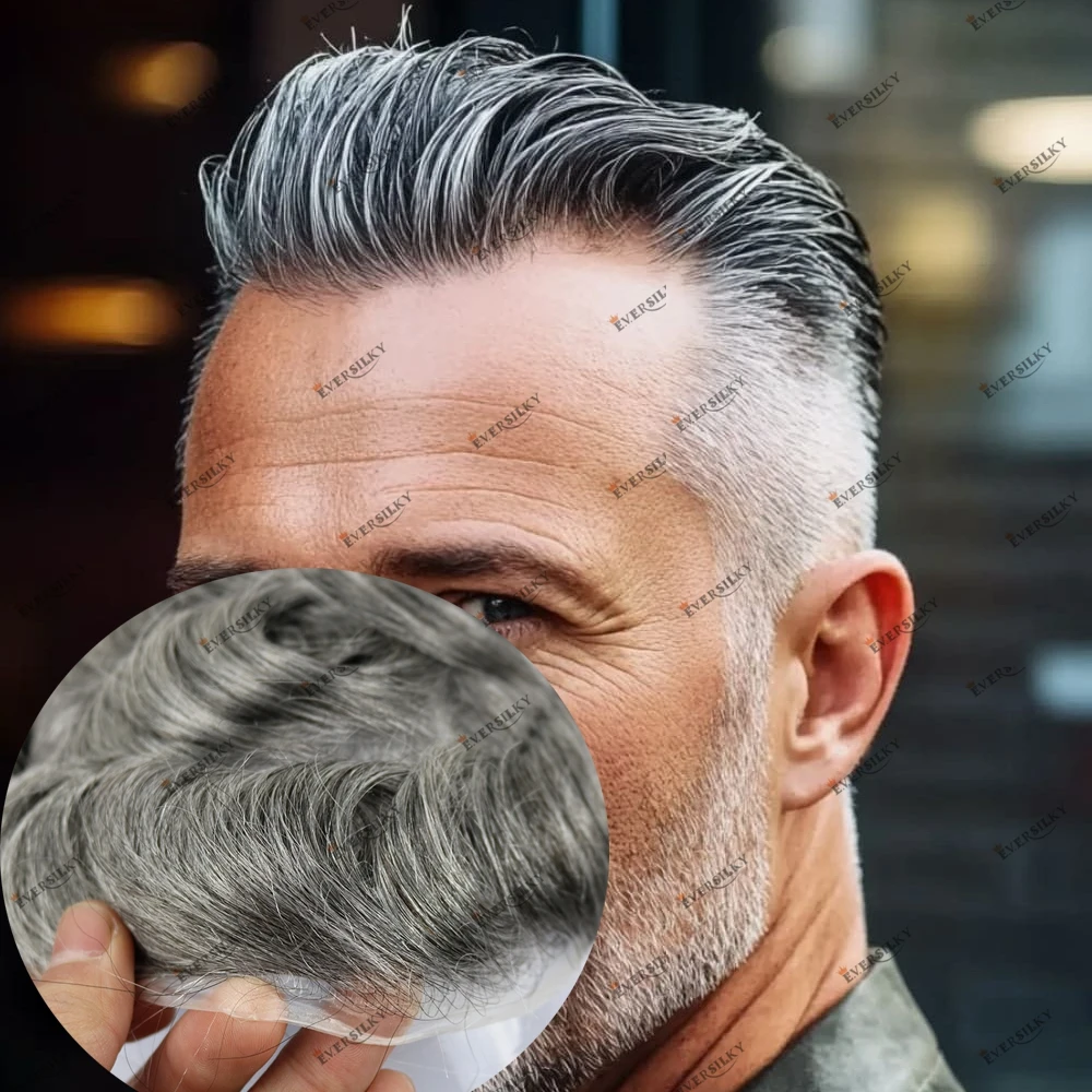 

Супер натуральная линия волос Vloop, высокое качество, завязанные вручную человеческие волосы, мужской парик 0,02 мм/0,06 мм, основа из микрокожи, мужской капиллярный протез для волос