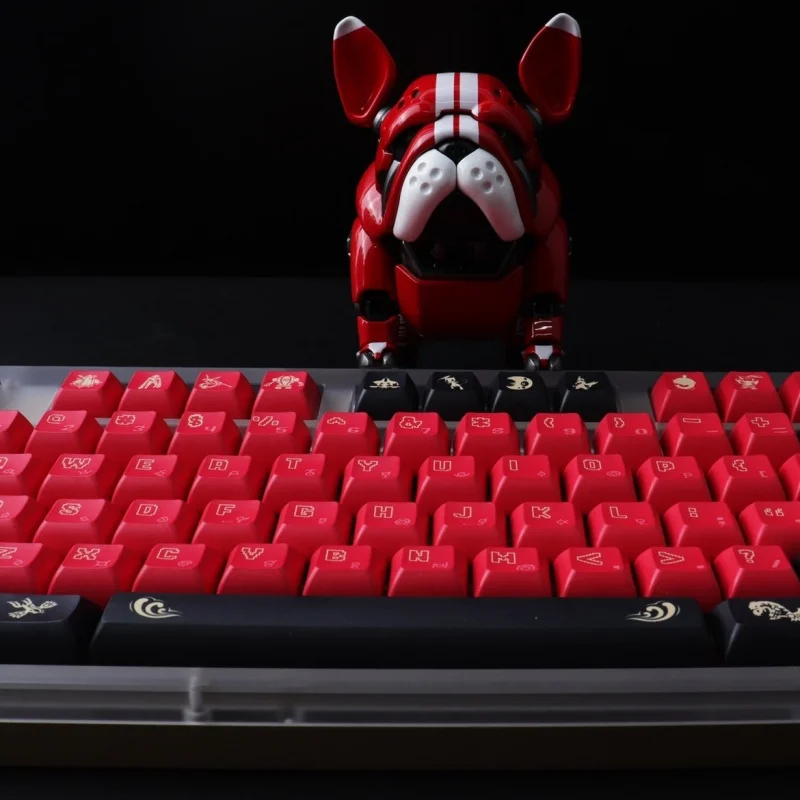 Groudon Themed Keycaps Anime Theme Key Cap 143 Keys KCA Pbt 5 Side Hot Sublimated Customization Mechanical Keyboard Keycaps
