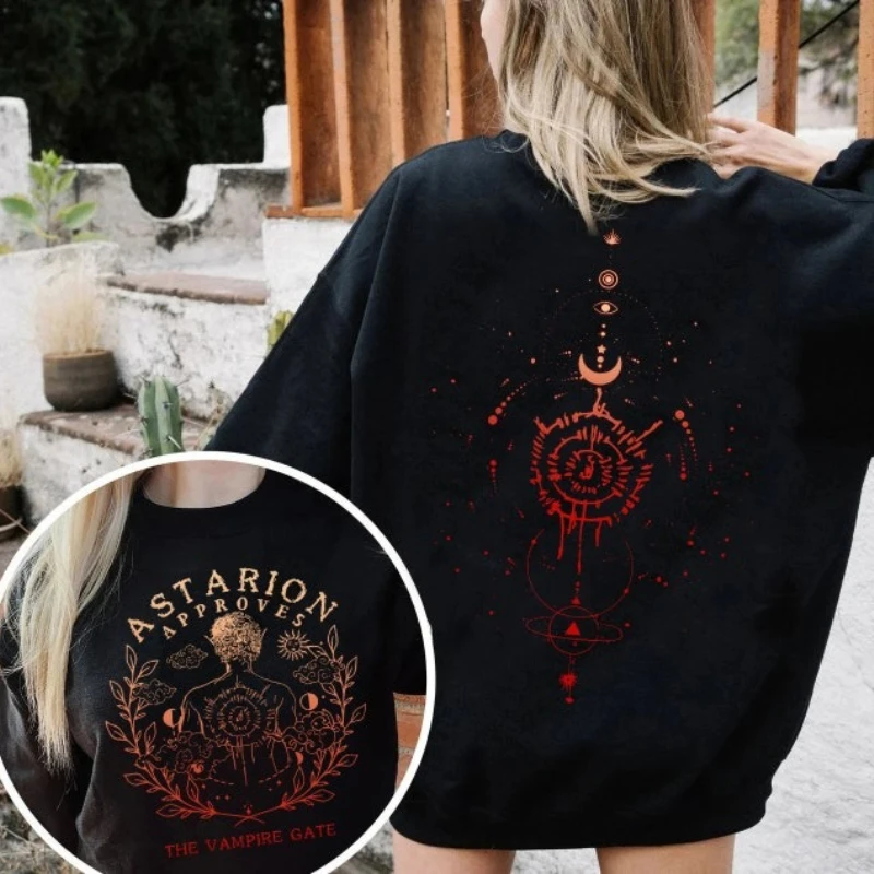 발두르스 게이트 3 아스타리온 스웨트셔츠, 비디오 게임 셔츠, 게이머 선물, 아스타리온 로그 뱀파이어 풀오버 BG3 상품 야외용 보온 후드티