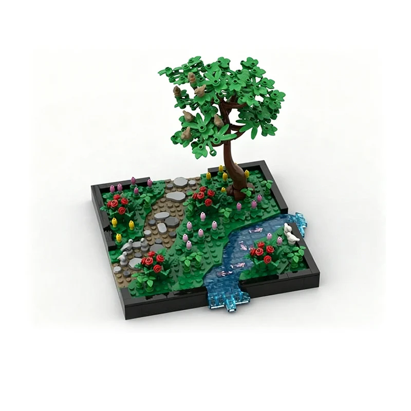 City Street View Model MOC Building Bricks Park Scenery Section Modular Technology Gifts Holiday Assemble Children Toys Suit