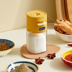 Sealed Controlled Salt Shaker, 180ml Pressed Controlled Salt Shaker, Kitchen Seasoning Jars, Glass Ingredient Seasoning Jars