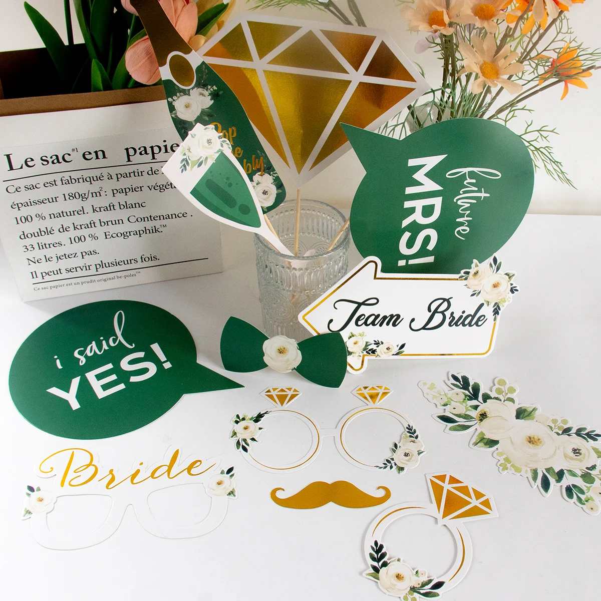 1set Bride To Be Handheld Photo Prop Paperboard Ring Champagne Glasses Frame Prop Hen Bachelor Party Supplies Bridal Shower Deco