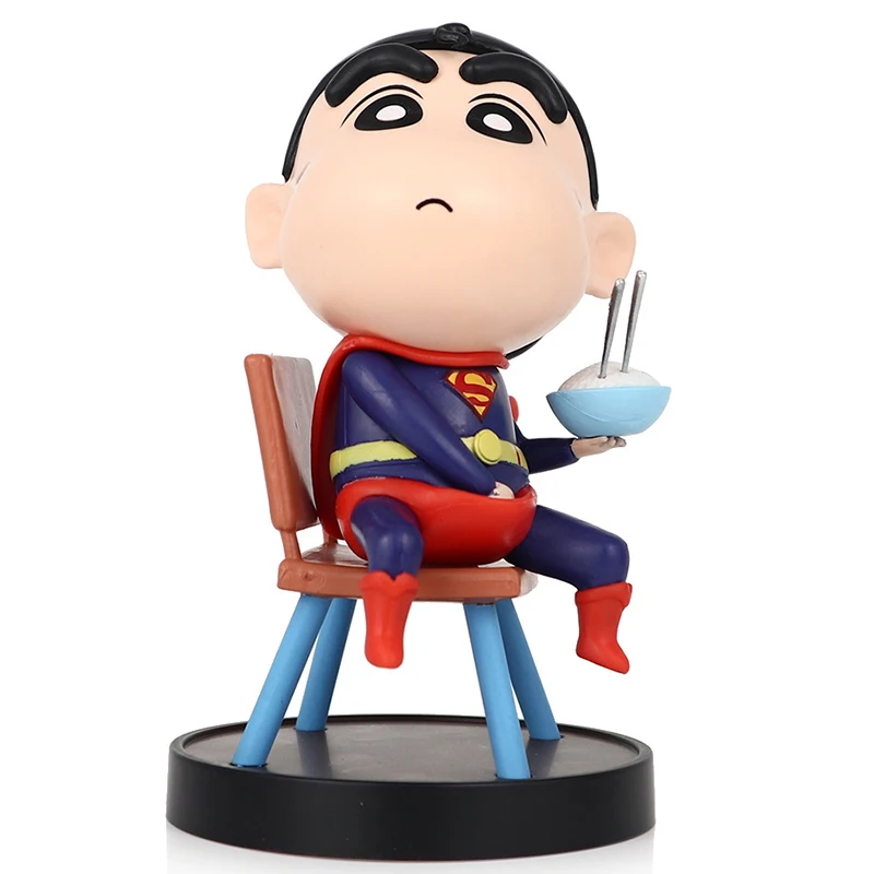 Xaoxin Cos Spiderman Captain America Action Figure Anime Shin Chan Figura Kawaii Pop Model Ornamenten Speelgoed Festival Gift ﻿
