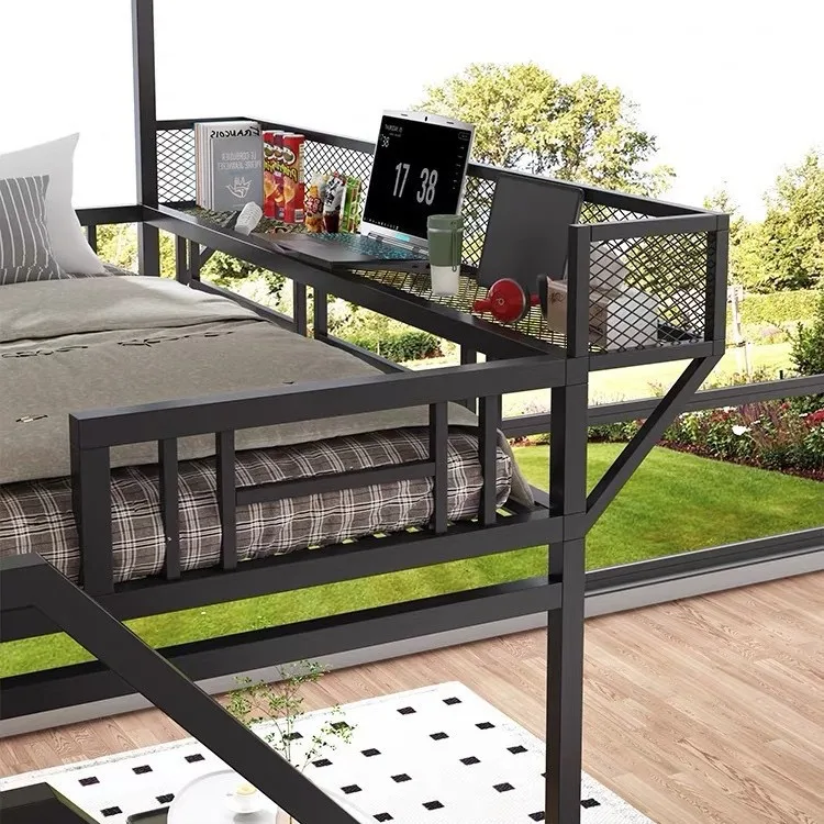 Simple student dormitory upper and lower beds Suspended ladder upper and lower tables Commercial attic Solid wood