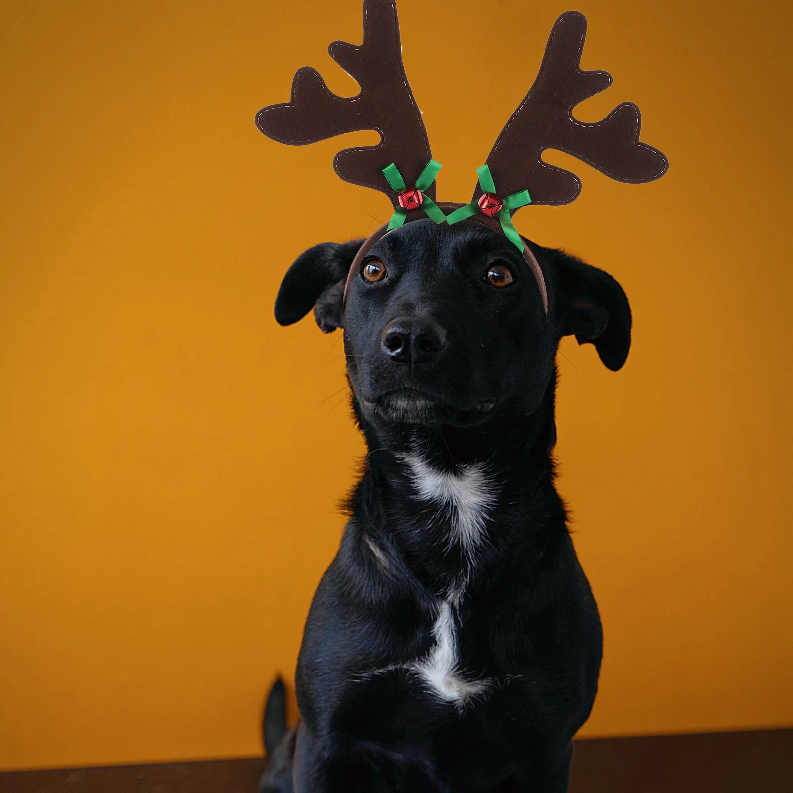 

1 Piece Dog Christmas Head Hoop with Antler and Bowknot Green Design Cute Pet Headband for Holiday Celebration Party Photos
