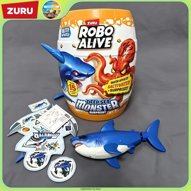 Zuru Robo Alive Monstre des profondeurs Boîte surprise activée par l'eau Grand jouet tendance à collectionner (poulpe, requin) pour collectionneurs