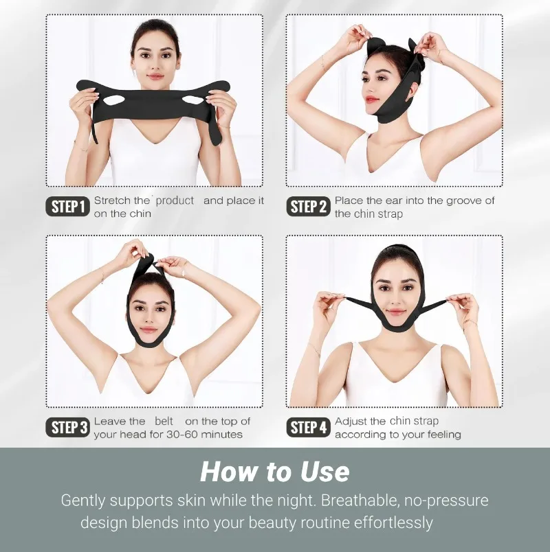 V Line Lifting Chin Strap Reusable Face Lift Mask Adjustable Jawline Shaper For Double Chin For Women