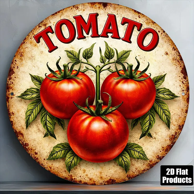 2D Flat - 1pc 8*8In/20X20Cm 2D Flat Round Sign, Vintage Plaque about 