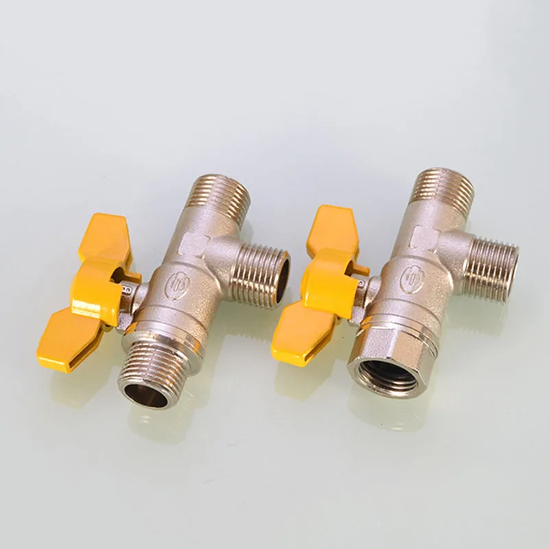 Barb ottone Gas valvola a sfera a 3 vie 1/2 "filettatura femmina/maschio connettore valvola in rame Pagoda interruttore in rame raccordo accoppiatore adattatore
