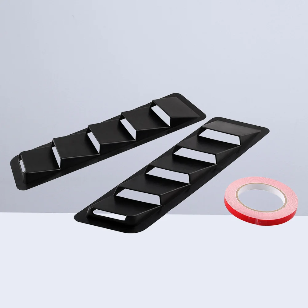 1 زوج غطاء محرك السيارة تنفيس مغرفة تدفق الهواء يعتم اغطية السيارات فتحات بونيه غطاء أسود قسط ABS أشرطة لاصقة قوية سهلة تناسب