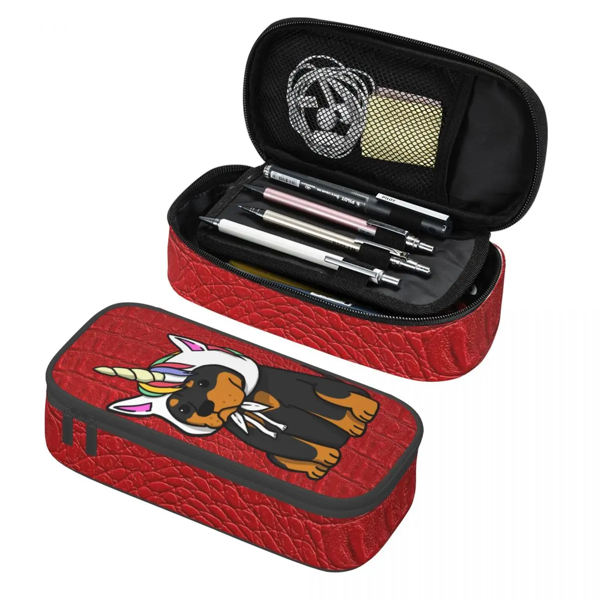 

Custom Rottweiler Unicorn Kawaii Pencil Case Girls Boys Big Capacity Metzgerhund Dog Lover Pencil Bag Pouch Students Stationery