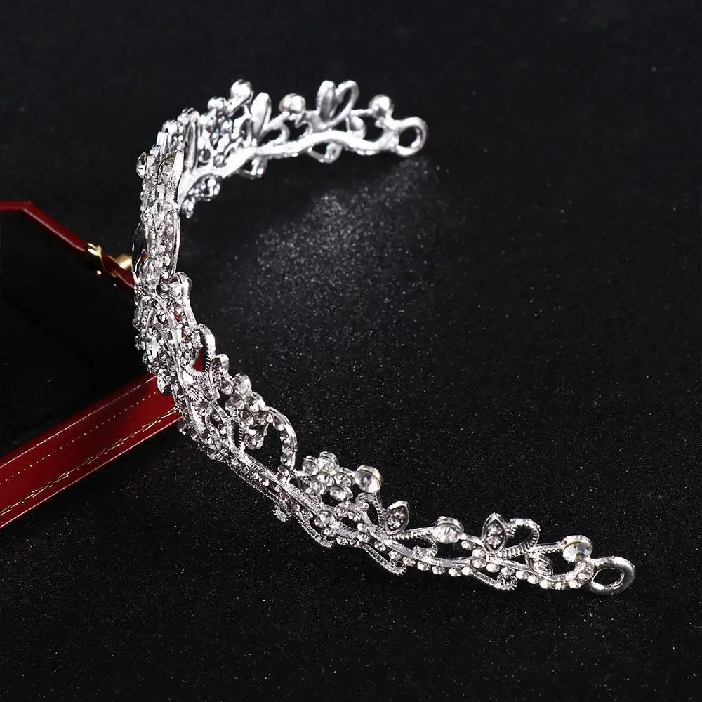 حجر الراين عقال الأميرة تاج سبيكة الماس تاج الزفاف تاج مجوهرات الزفاف الكورية نمط الزفاف أغطية الرأس النساء تيارا #3