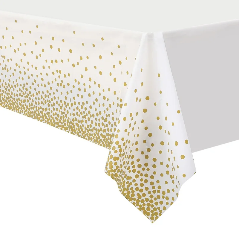 Premium Gold Dot Einweg-Tischdecke Wasserdichte Tischabdeckung für Geburtstagsfeiern Hochzeiten Babypartys Jubiläumsdekorationen – Detail 3