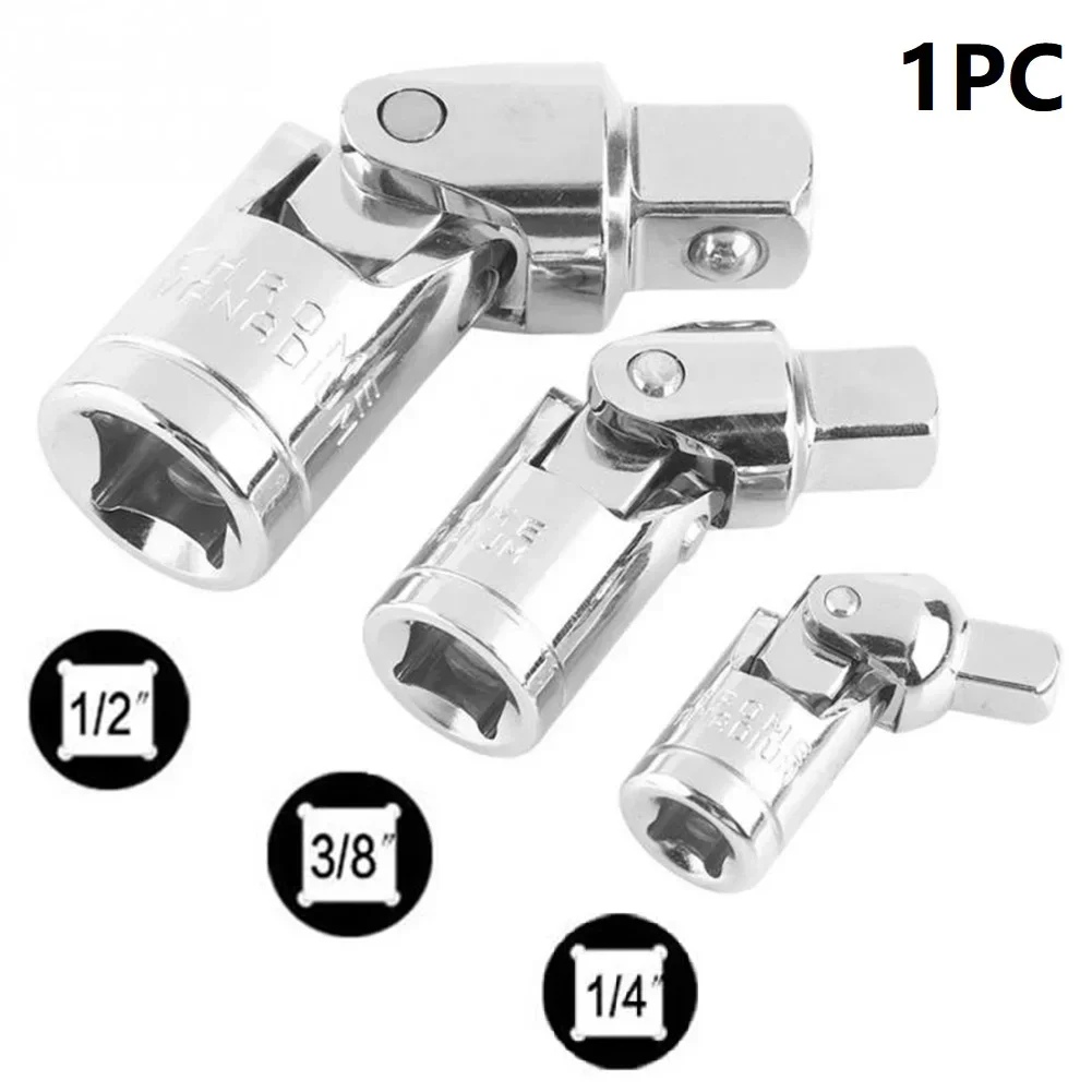 1 Uds 1/4 "3/8" 1/2 "Unive-rsal conector de junta de acero al cromo vanadio barra de extensión de trinquete herramienta de manga de trinquete giratoria