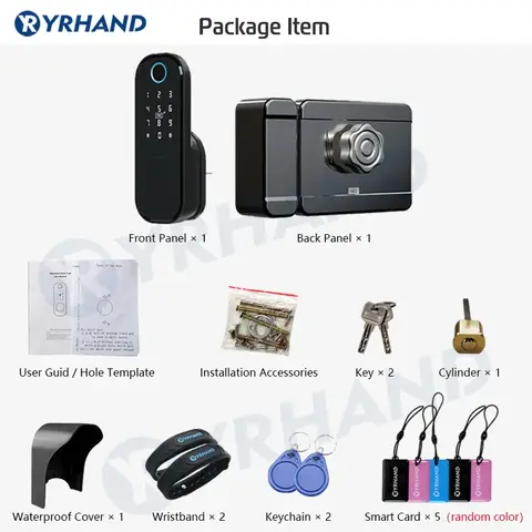 Tuya Fingeravtrycksdörrlås Vattentät Utomhusgrind Bluetooth TT-lås Wifi Lösenord IC-kort Nyckellöst Enter Elektroniskt Lås 8 best sales dörrlycka - №8