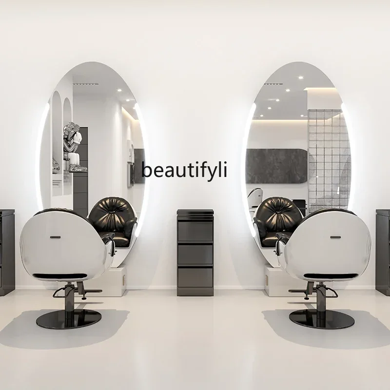 

xxLight with Mirror Hair Styling Station Dressing Table Hair Salon Dressing Table Barber Shop Hair Cutting Dressing Table