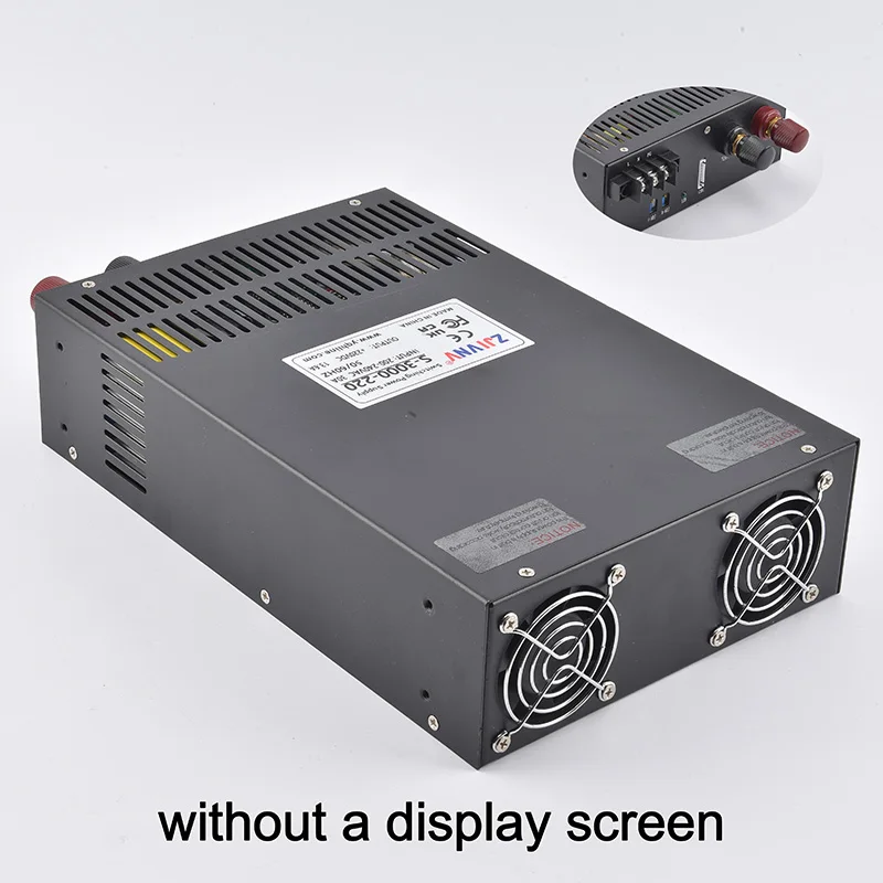 ZJIVNV 3000W Adjustable Switching power supply AC-DC converter 0-12V 24V 36V 48V 60V 72V 80V 90V 110V 150V 220V S-3000