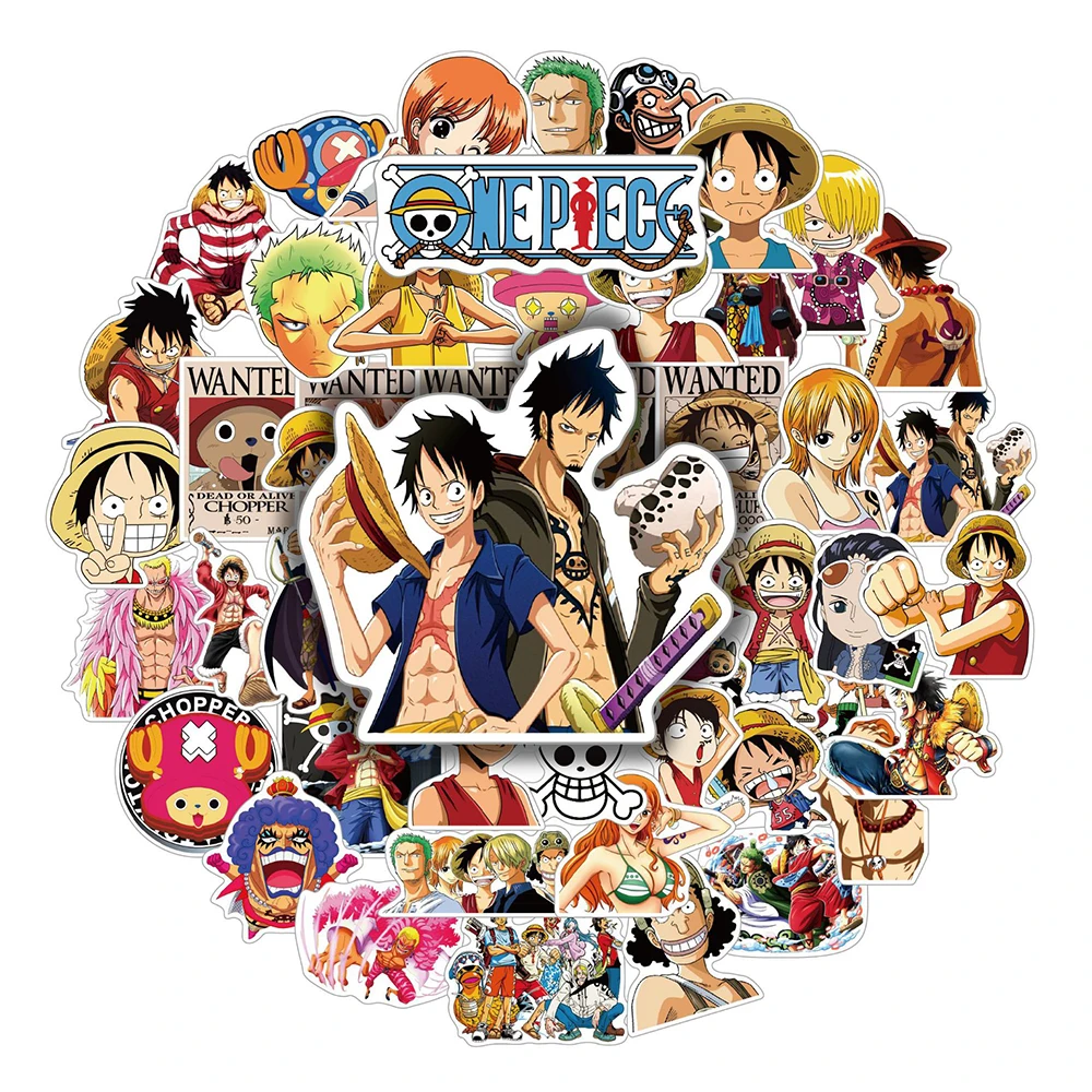 10/30/50pcs ONE PIECE Japanese Anime Stickers Zoro Luffy Joba Cartoon Decal Sticker for Stationery Bicycle Computer Decals Toy