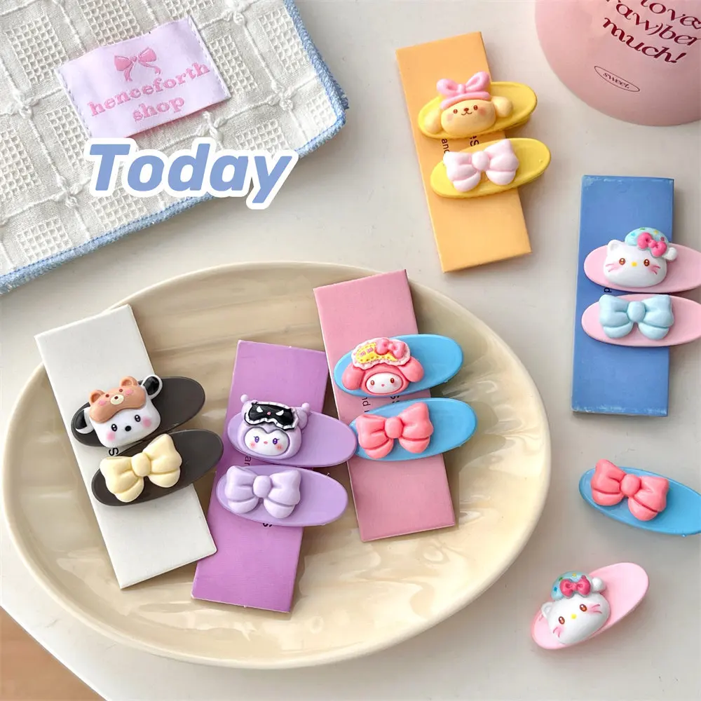 4Pcs Cute Cartoon Sleeping Series Duckbill Clip Side Clip Girly Color Al Bangs Clip Side Hair Clip Hair Accessories