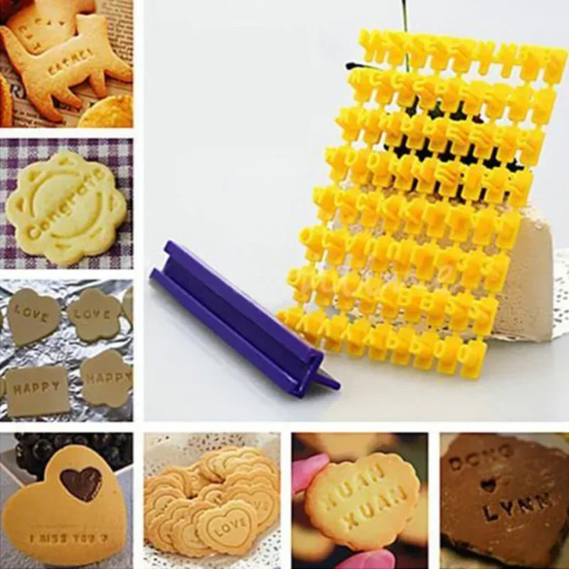 For Cakes/Sugar Paste Alphabet Letter Cookies Cutter Words Baking Mold Cake Frill Cutter Embossing Mould  for Cakes Sugar Paste