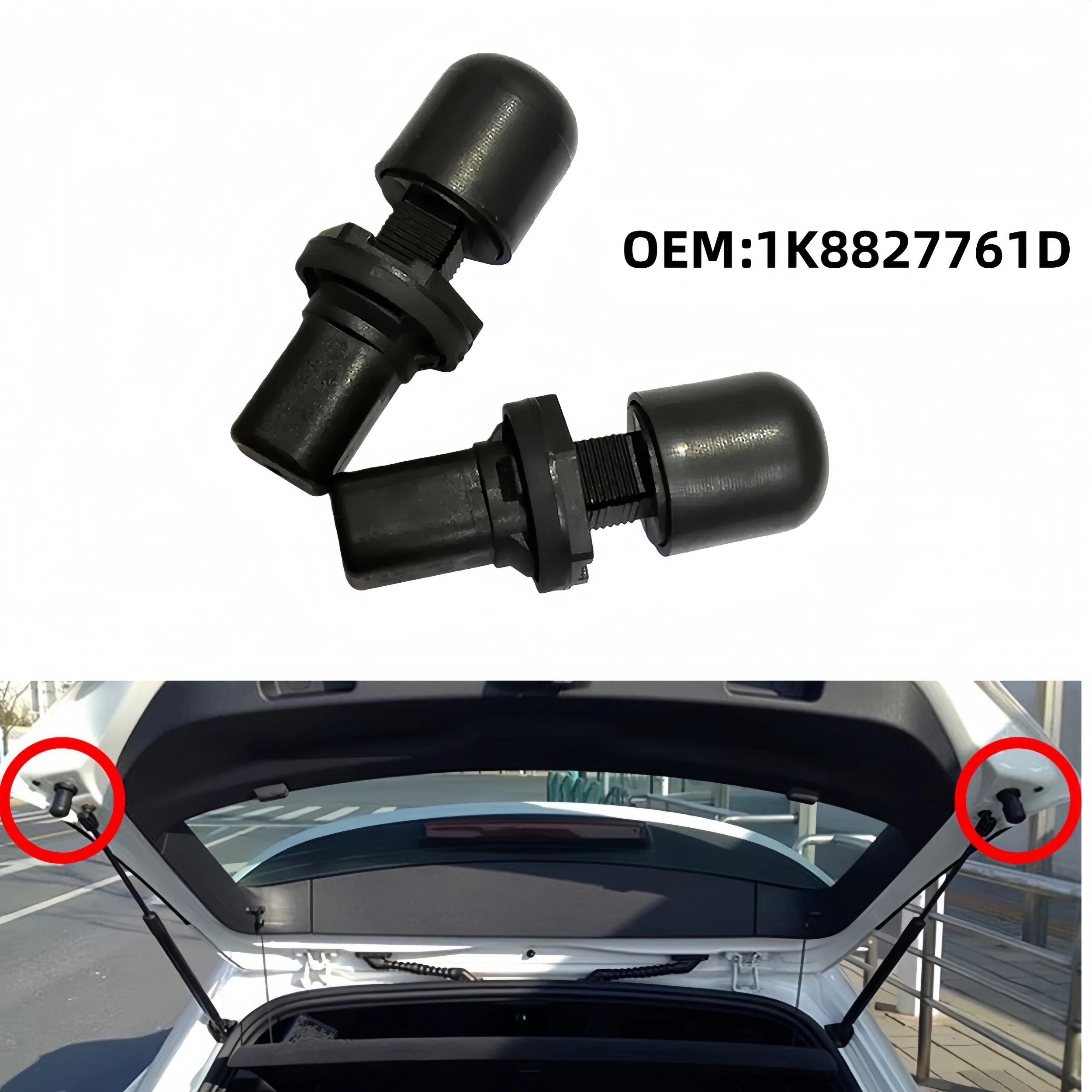 Car Rear Boot Tailgate Rubber Adjustable Stop Trunk Lid Compress Buffer For VW Scirocco 2009 2010 2011 2012 2013 2014 1K8827761D