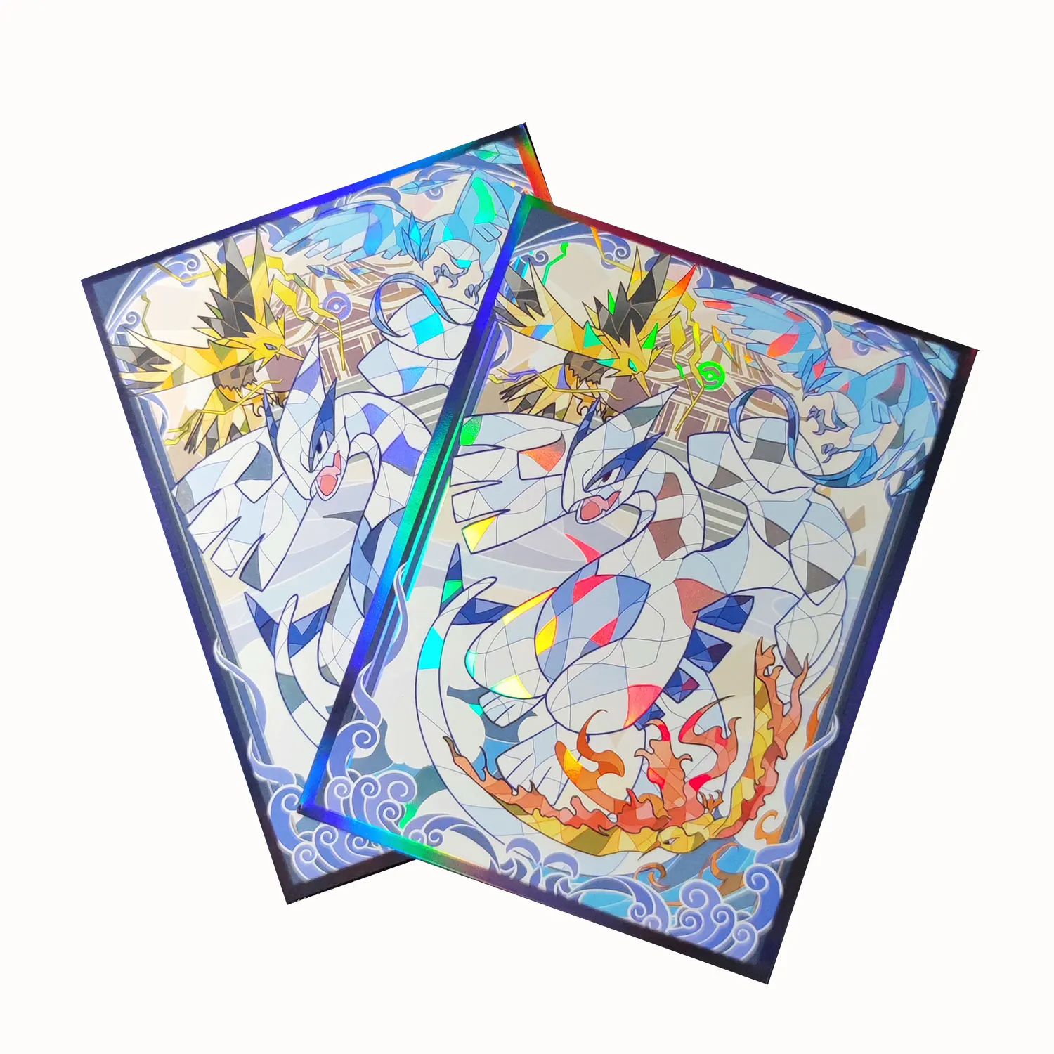 

60PCS 66x91mm Trading Cards Protector Holographic Animation PTCG Card Sleeves TCG Shield Laser Card Deck Cover Standard Size