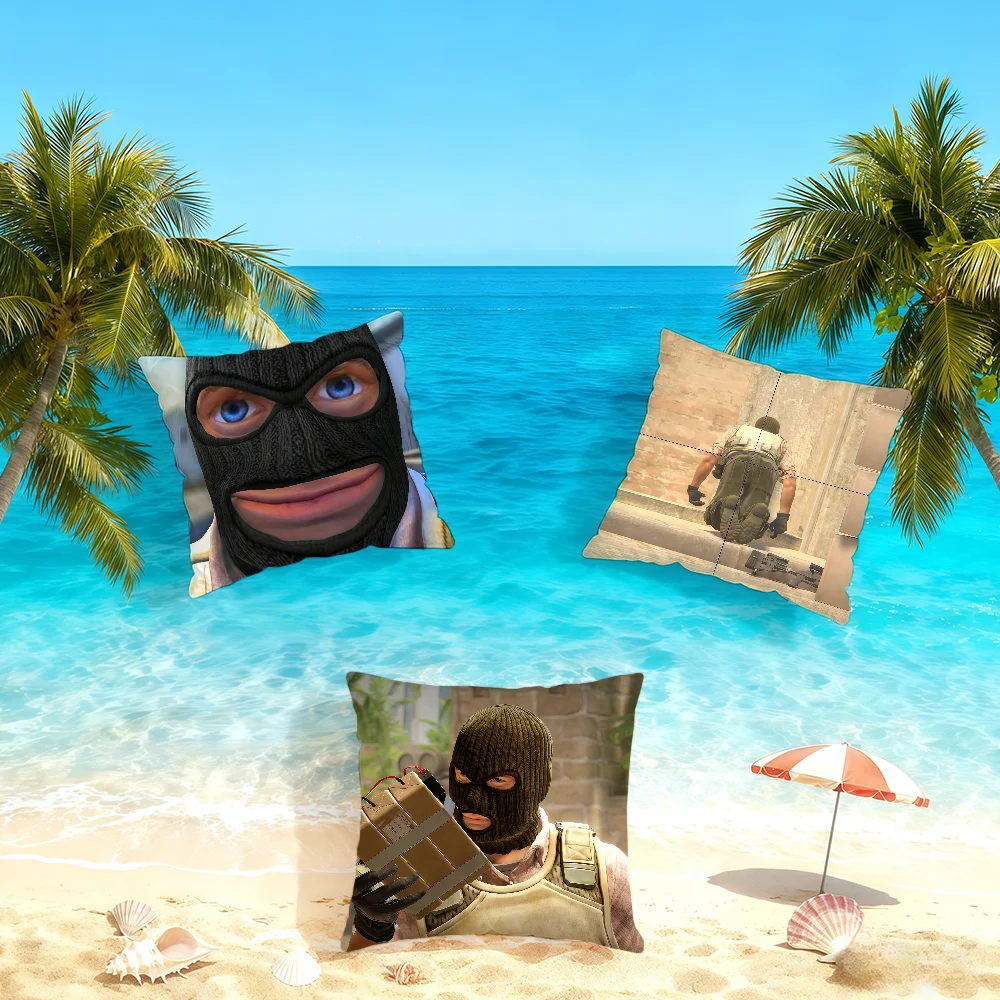 Game Logo Cs2 C-Counters S-Strikes cushion cover Home Bedding Sofa living Room pillowcase Simple Soft Skin Cushion Cover