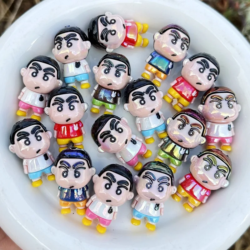 

20pcs for Crayon Shin Chan through-hole beaded DIY mobile phone chain keychain beaded pen accessory material