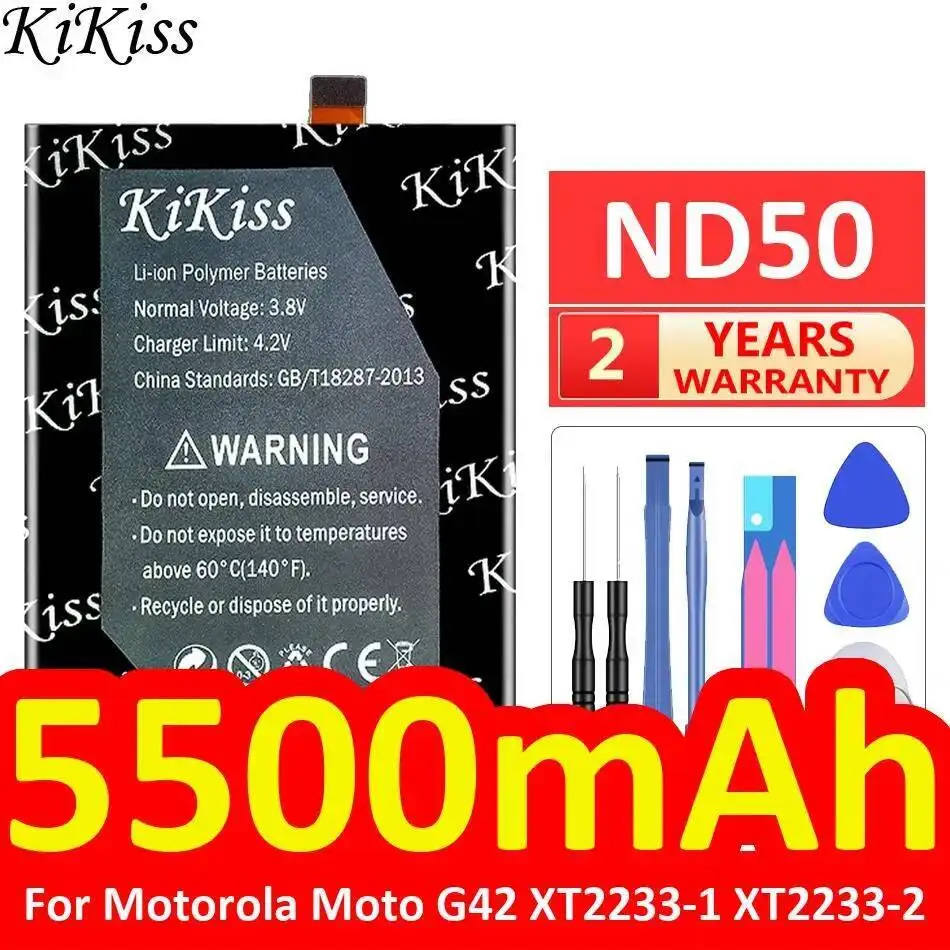 

Для Motorola Moto G42 XT2233-1 XT2233-2 аккумулятор мобильного телефона ND50 5500 мАч высокая совместимость