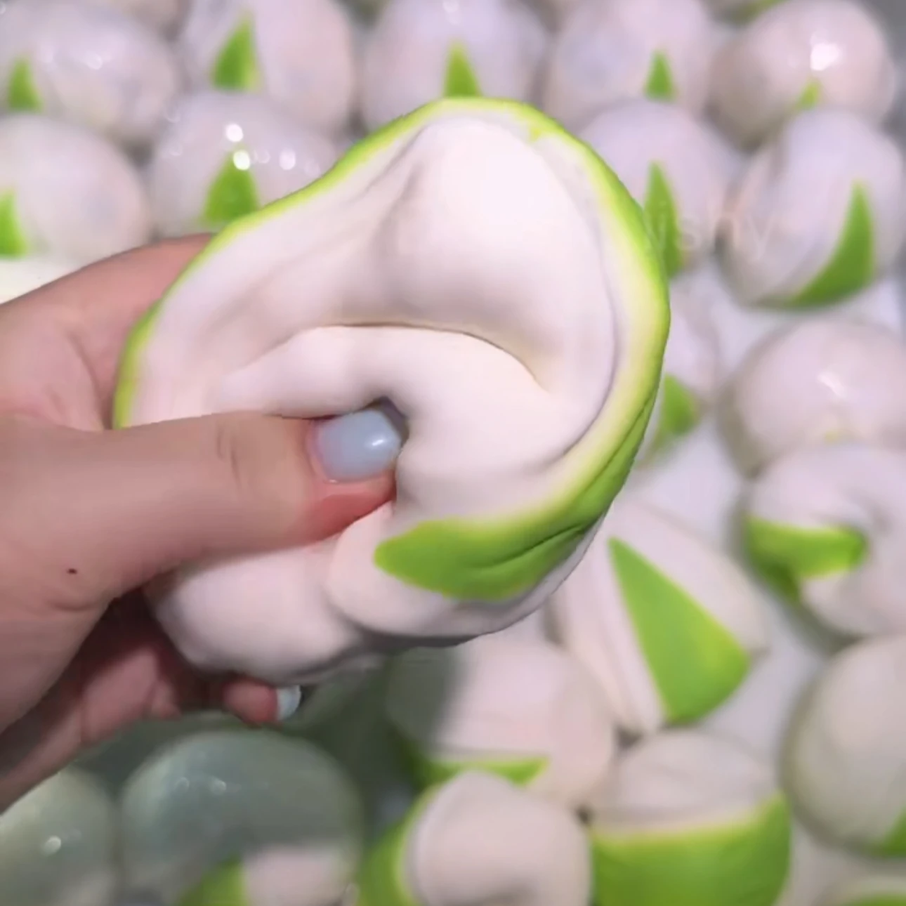 Pistachio Filled Squishy Stress Ball Crunchy Squeeze Toy Round Block Fidget Toy Anti Anxiety Hand Relax Decompression