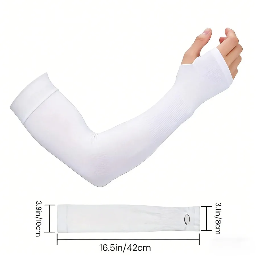 1PC Cooling Ice Silk Arm Sleeve, Breathable UV Protection Arm Cover for Cycling, Driving & Summer Outdoor Activities - Image 2