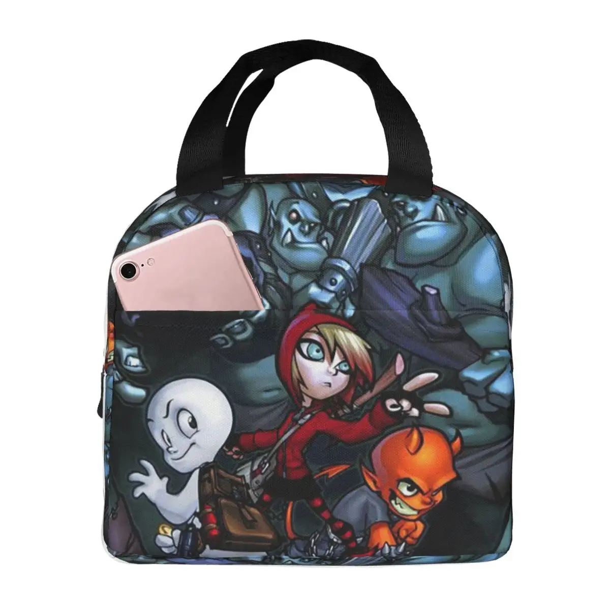 

The Friendly Ghost Casper Insulated Lunch Bag for Women Office Cooler Thermal Food Box Tote Portable Lunch Boxes Container