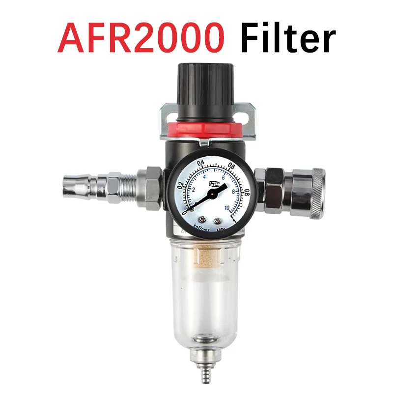 AFR2000 G1/4 Pneumatic Air Filter Regulator With Pressure Gauge/Flow Control Valve/Air Compressor Drain/ Speed Controller