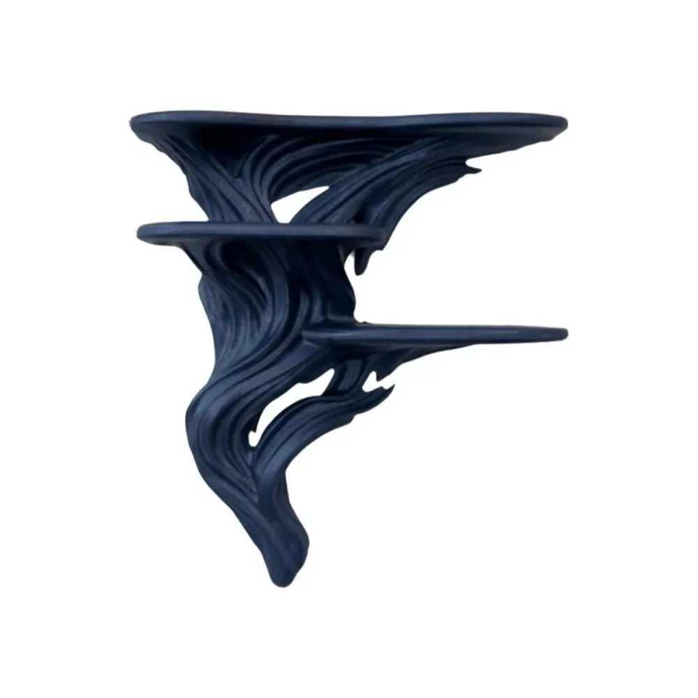 3D Printed Three Tier Wall Rack Irregular Shape Artistic Floating Wall Shelf Stable Plants Display Stand Collectibles Display