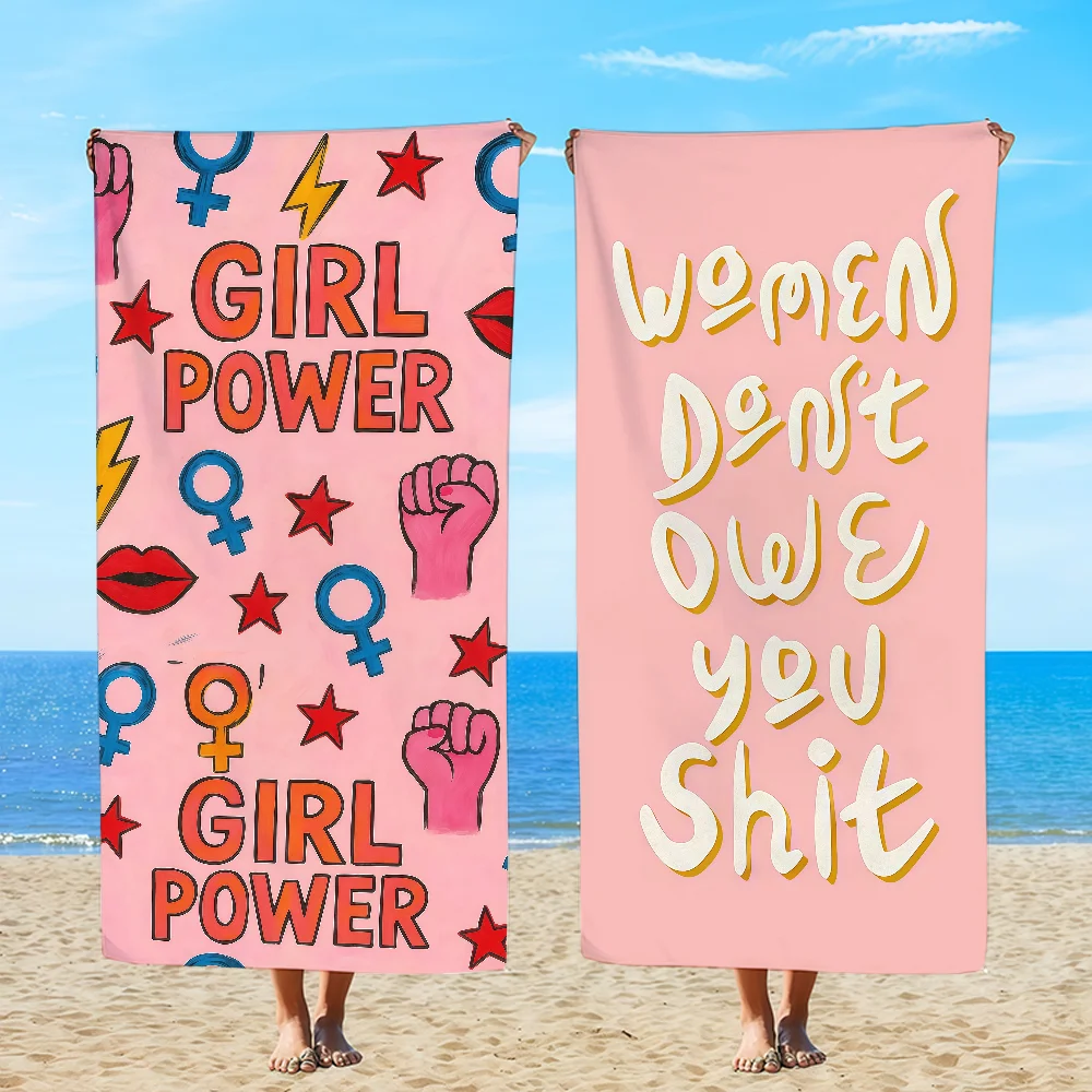 F-FeministS F-FeminismS Towel Textile Bathrobe Beach Quick-Drying Lightweight Portable Camping Swim Pool Travel