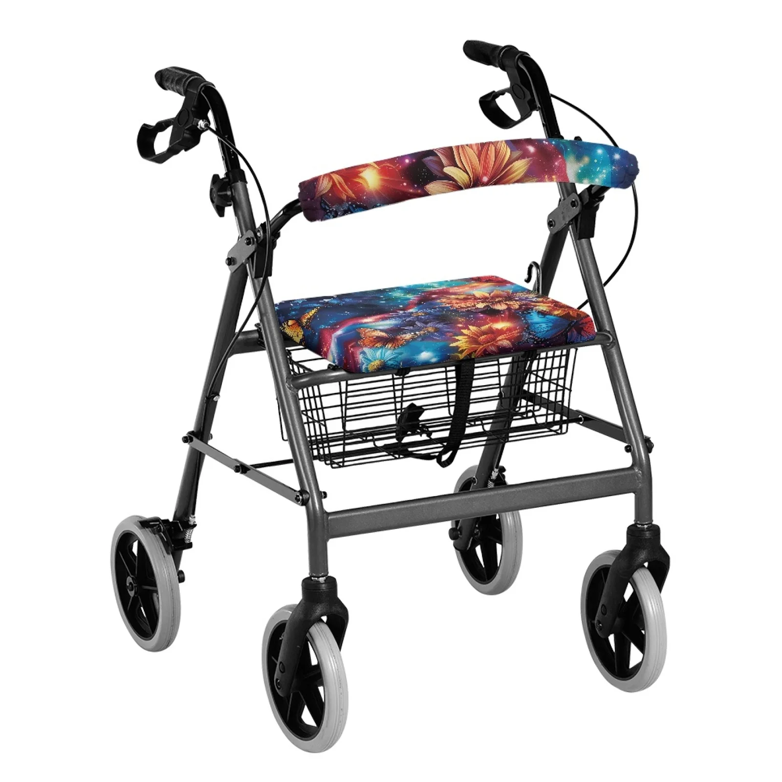 Coloranimal Dreamlike Starry Sky Pack of 2 Walker Seat Cushion Protection Rollator Seat Cover for Elderly Adults