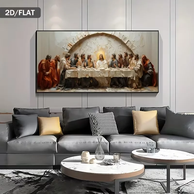2D Flat, 2D Flat, 1pc Unframed Canvas Print Poster, Trendy Home Decor Wall Art Featuring Dollar-Style Money Never Sleeps, Decora