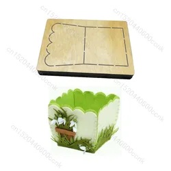 Wooden Flower Basket Cutting Dies for Scrapbooking, New, Multiple Sizes, V-8328