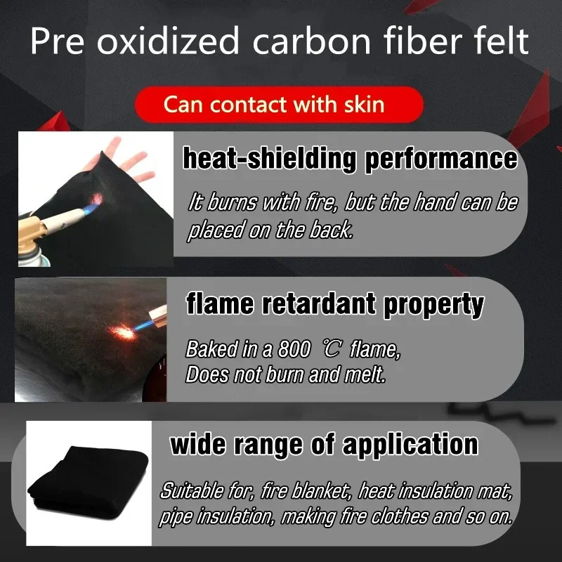 Carbon fiber fireproof felt, can come into contact with skin, carbon fiber felt, pre oxidized, heat-resistant non-woven fabric