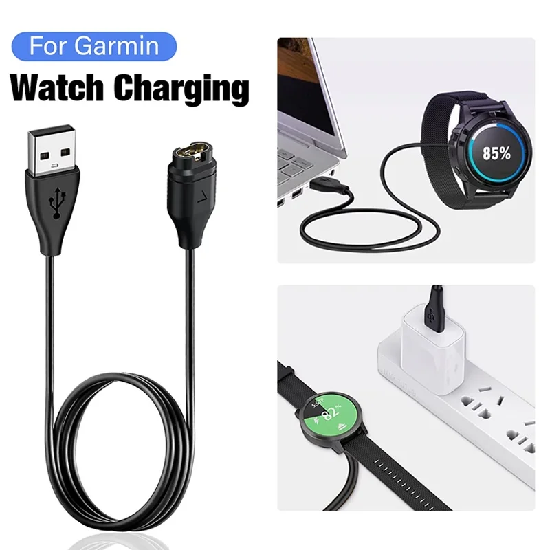 USB Charging Dock Cable For Garmin Fenix 7 7S 7X 6 6S 6X 5 5S 5X Forerunner 945 935 245 255 Watch Cord With Dust Plug Accessory