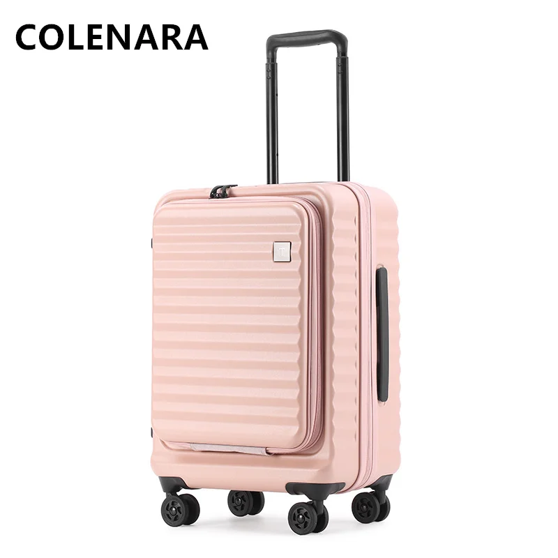 COLENARA-maleta de cabina con Apertura frontal para ordenador portátil, Maleta de equipaje Unisex con contraseña de 20 pulgadas, 24 \